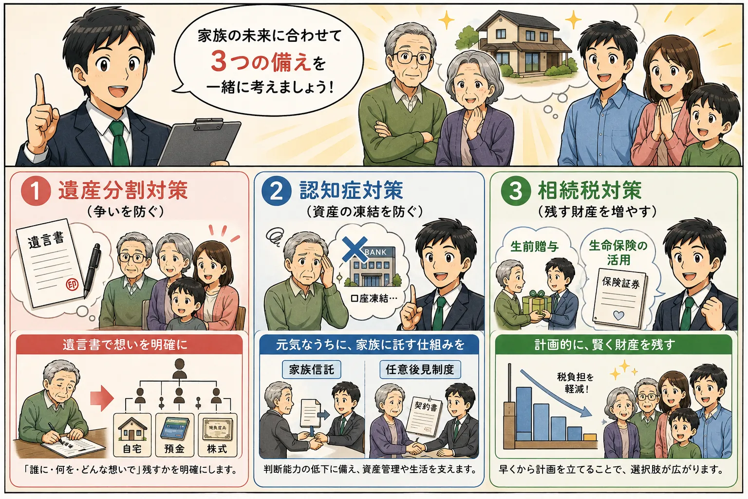 行政書士が導く「3つの備え」
